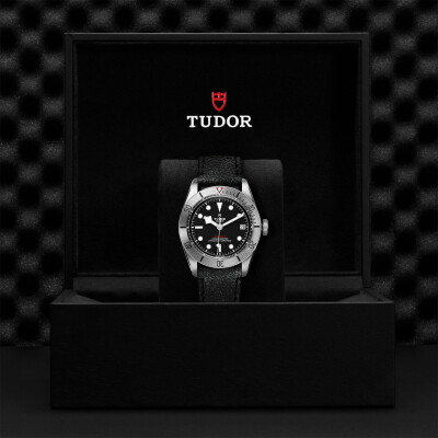 TUDOR Black Bay Steel watch, 41 mm steel case, aged leather strap