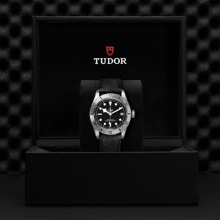 Montre TUDOR Black Bay Steel boîtier en acier 41 mm, bracelet en cuir vieilli