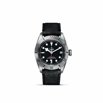 Montre TUDOR Black Bay Steel boîtier en acier 41 mm, bracelet en cuir vieilli