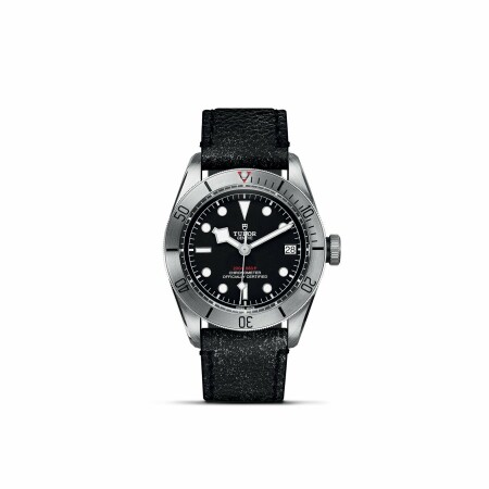 Montre TUDOR Black Bay Steel boîtier en acier 41 mm, bracelet en cuir vieilli