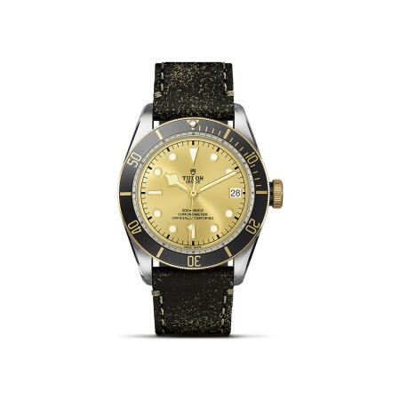 TUDOR Black Bay S&G watch, 41 mm steel case, aged leather strap