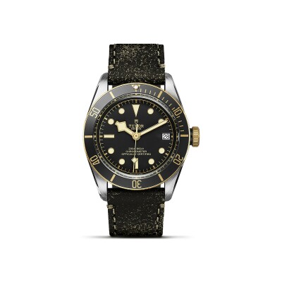 TUDOR Black Bay S&G watch, 41 mm steel case, aged leather strap