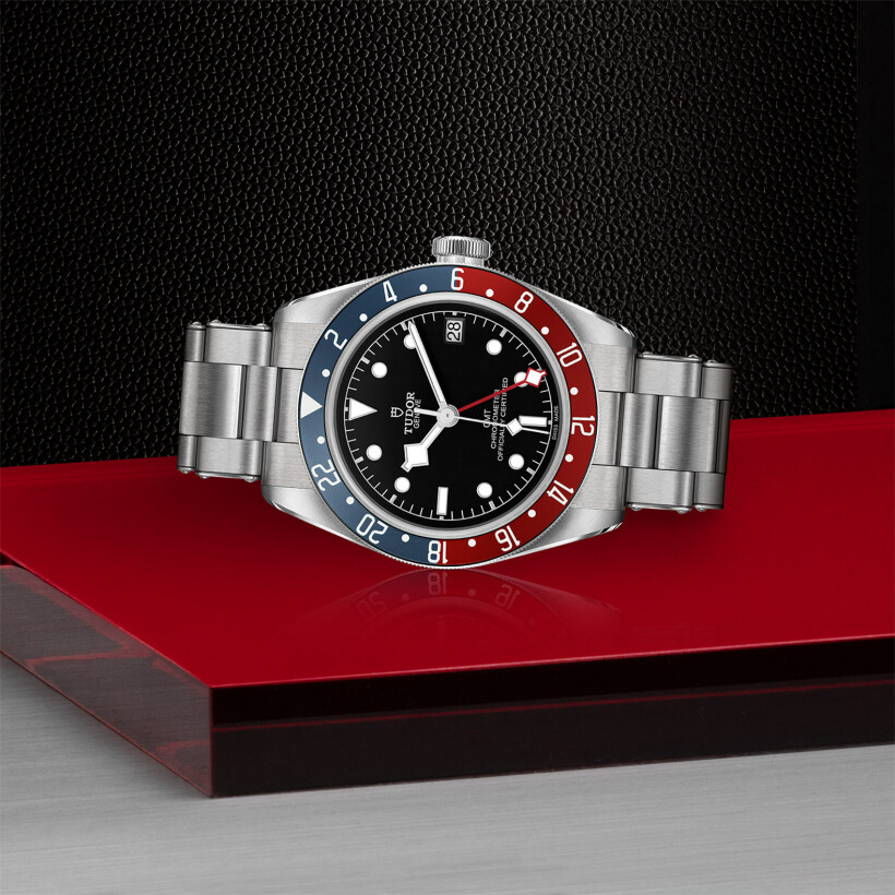 TUDOR Black Bay GMT watch, 41 mm steel case, steel bracelet