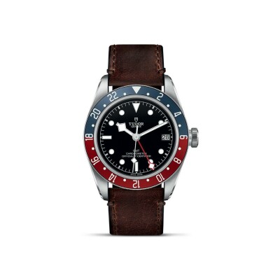 Montre TUDOR Black Bay GMT boîtier en acier 41 mm, bracelet en cuir brun «terra di siena»