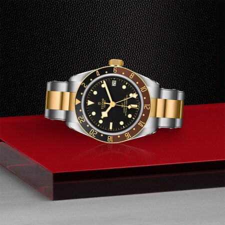 TUDOR Black Bay GMT S&G watch,41 mm steel case, steel and yellow gold bracelet