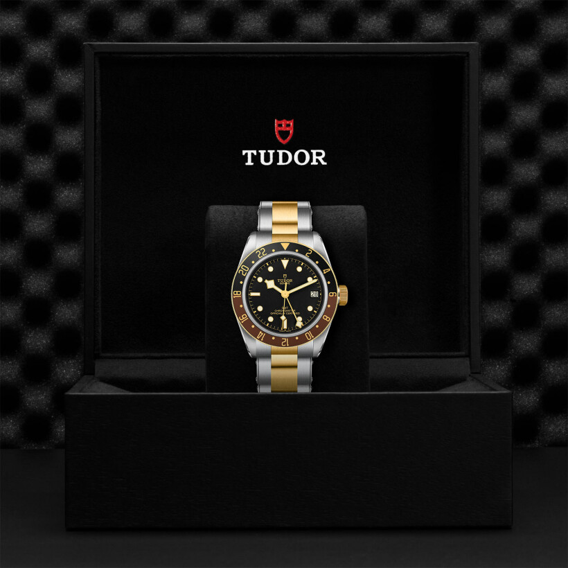 TUDOR Black Bay GMT S&G watch,41 mm steel case, steel and yellow gold bracelet
