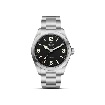 TUDOR Ranger watch, 39 mm steel case, Black dial