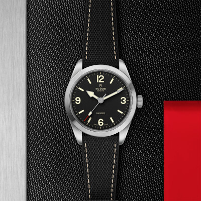 TUDOR Ranger watch, 39 mm steel case, Black dial