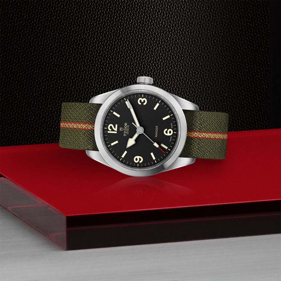 TUDOR Ranger watch, 39 mm steel case, Black dial