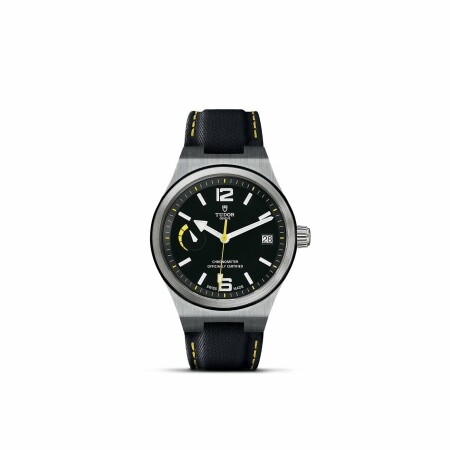 Montre TUDOR North Flag boîtier en acier, 40mm, bracelet en cuir noir