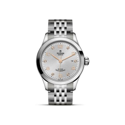 TUDOR 1926 watch, 28 mm steel case, diamond-set dial