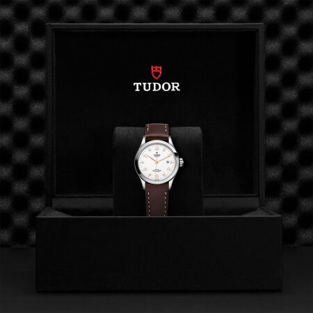 TUDOR 1926 watch, 28 mm steel case, white diamond-set dial