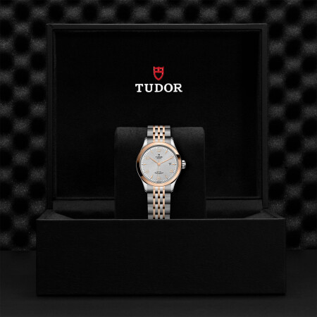 TUDOR 1926 watch, 28 mm steel case, pink gold bezel