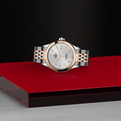 TUDOR 1926 watch, 28 mm steel case, diamond-set dial