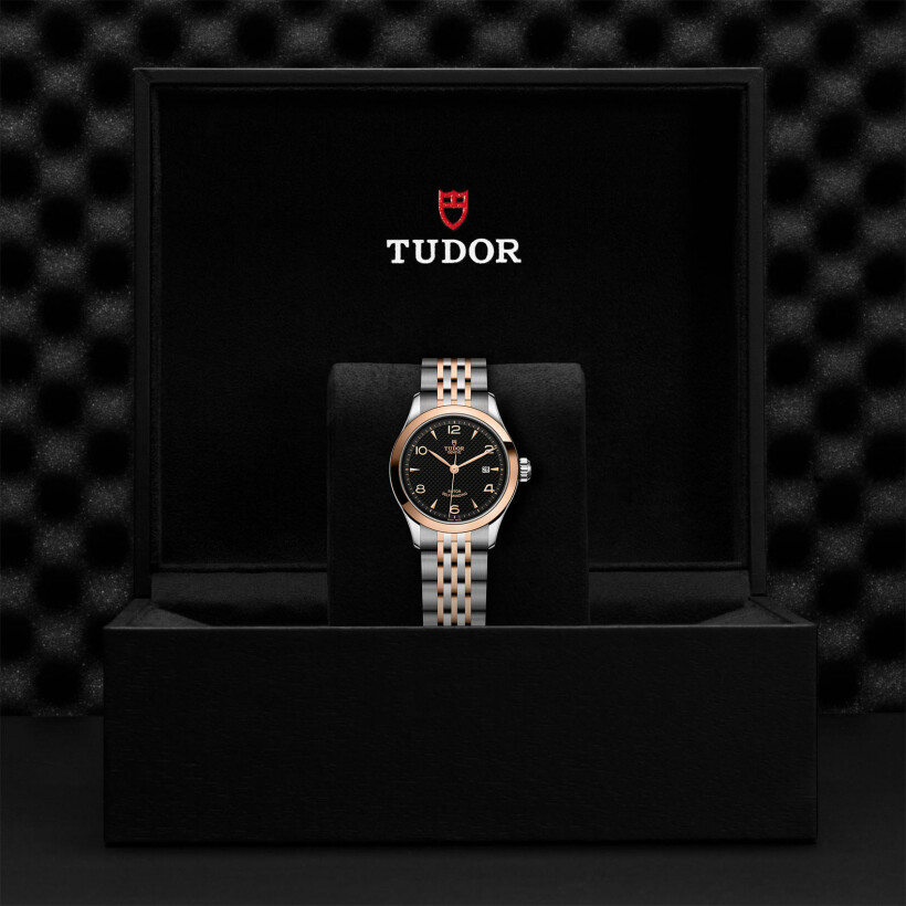 TUDOR 1926 watch, 28 mm steel case, pink gold bezel