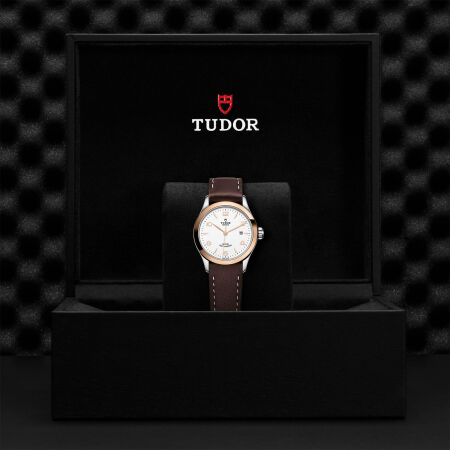 TUDOR 1926 watch, 28 mm steel case, pink gold bezel