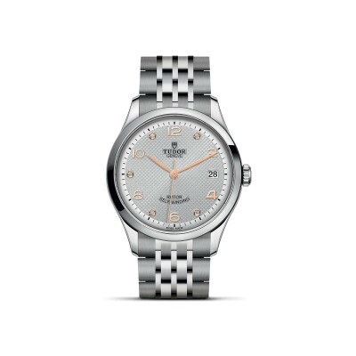 TUDOR 1926 watch, 36 mm steel case, diamond-set dial