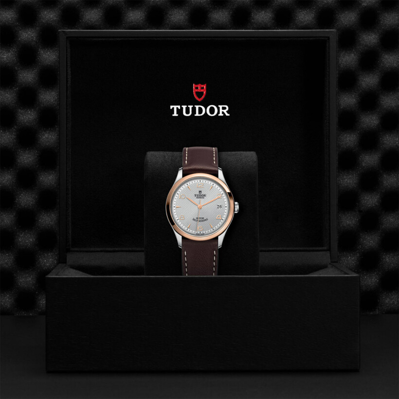 TUDOR 1926 watch, 36 mm steel case, pink gold bezel