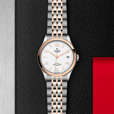 TUDOR 1926 watch, 36 mm steel case, pink gold bezel