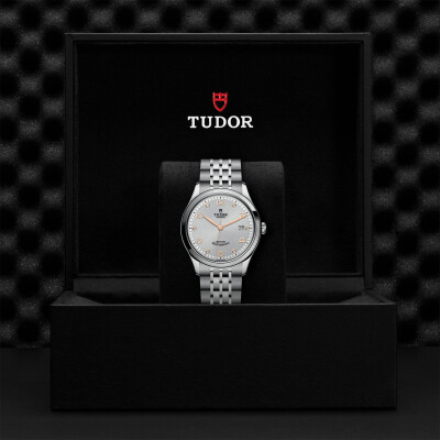 TUDOR 1926 watch, 39 mm steel case, diamond-set dial