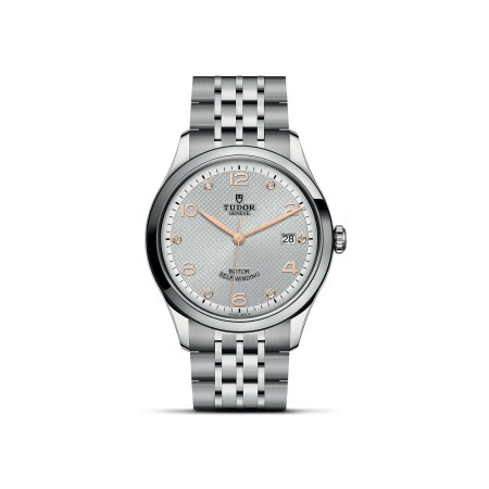 TUDOR 1926 watch, 39 mm steel case, diamond-set dial