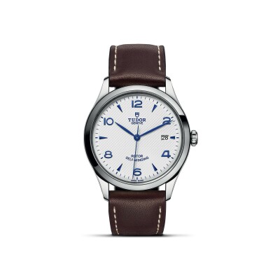 TUDOR 1926 watch, 39 mm steel case, opaline and blue dial