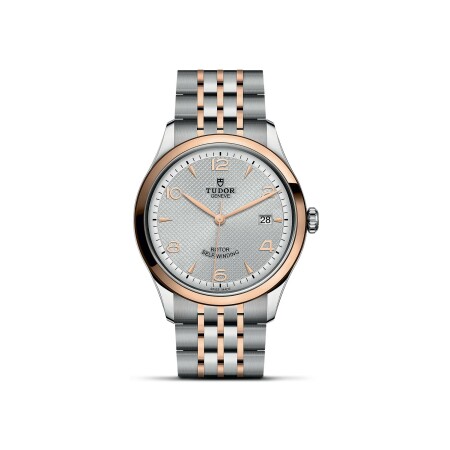 TUDOR 1926 watch, 39 mm steel case, pink gold bezel