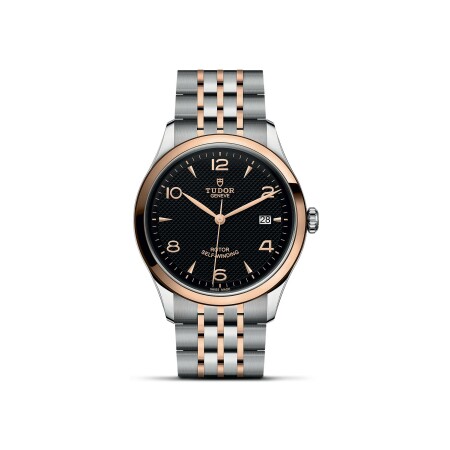 TUDOR 1926 watch, 39 mm steel case, pink gold bezel