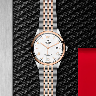 TUDOR 1926 watch, 39 mm steel case, pink gold bezel