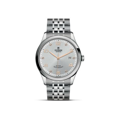 TUDOR 1926 watch, 41 mm steel case, diamond-set dial