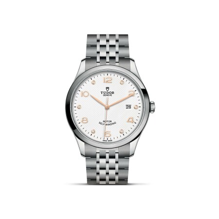 TUDOR 1926 watch, 41 mm steel case, white diamond-set dial