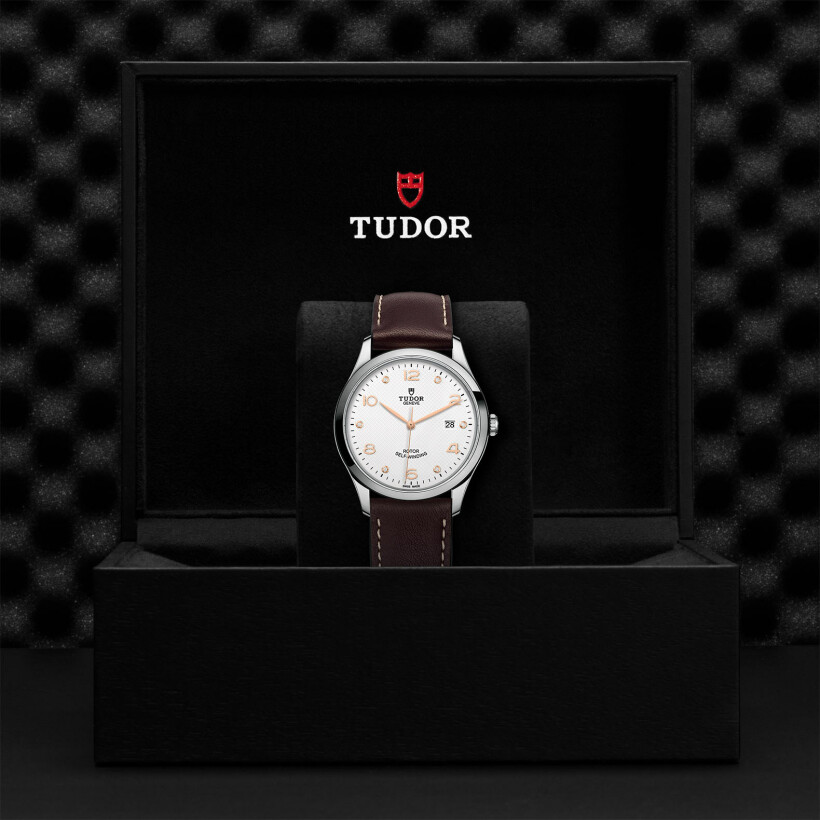 TUDOR 1926 watch, 41 mm steel case, white diamond-set dial