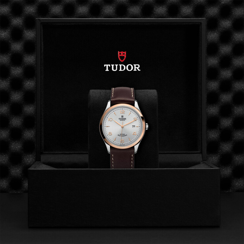 TUDOR 1926 watch, 41 mm steel case, pink gold bezel