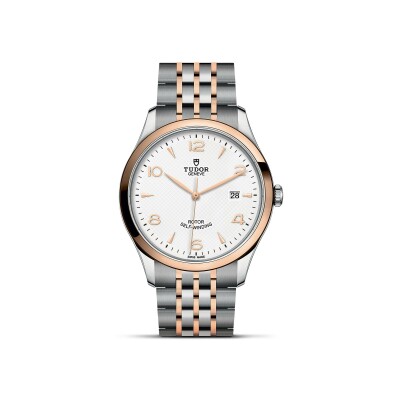 TUDOR 1926 watch, 41 mm steel case, pink gold bezel