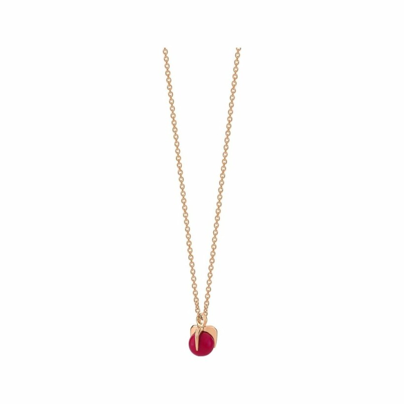 Collier GINETTE NY MARIA en or rose et corail