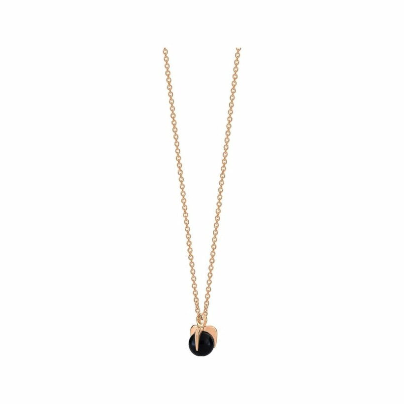 GINETTE NY MARIA necklace, rose gold and onyx