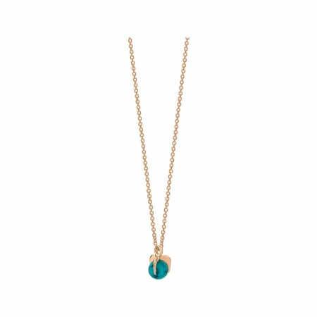 Collier GINETTE NY MARIA en or rose et turquoise traitée