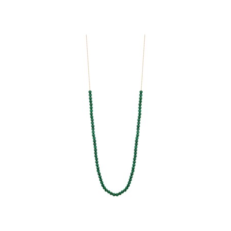 GINETTE NY MARIA necklace, rose gold and malachite