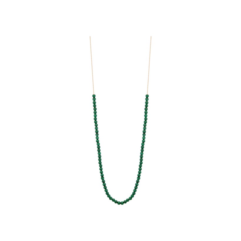 GINETTE NY MARIA necklace, rose gold and malachite