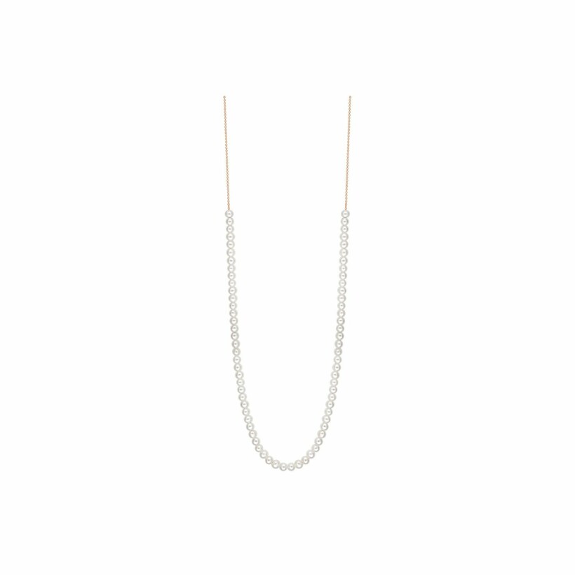 GINETTE NY MARIA necklace, rose gold and pearls