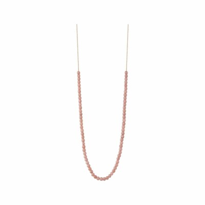 Collier Ginette NY MARIA mini boulier en rhodocrosite et or rose