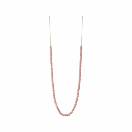 Ginette NY MARIA mini abacus necklace, rhodocrosite and rose gold