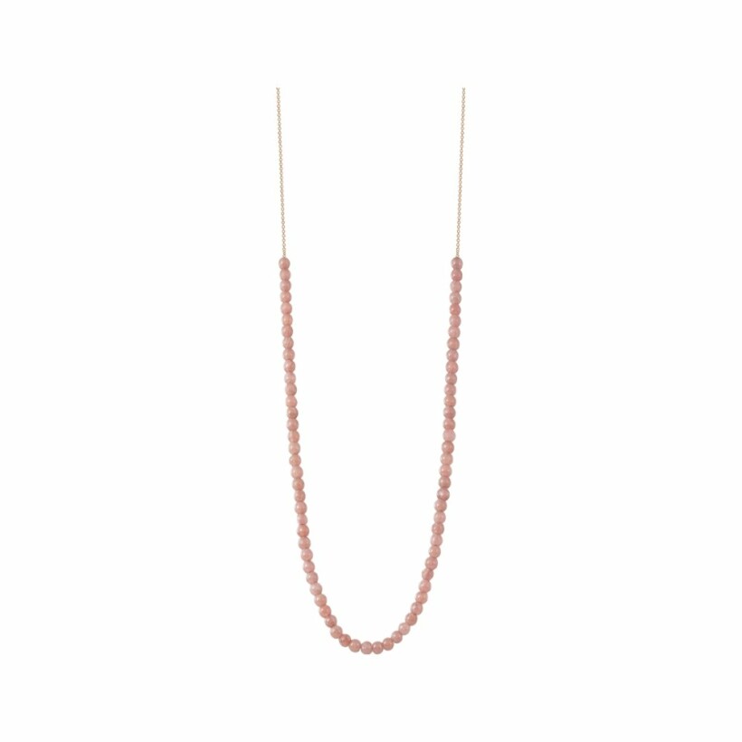 Ginette NY MARIA mini abacus necklace, rhodocrosite and rose gold