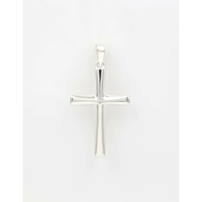 Pendentif croix simple bombée en argent