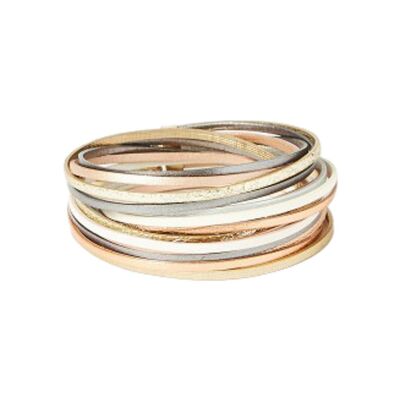 Bracelet FlowersForZoé MAGNUM Ashley  en cuir et acier