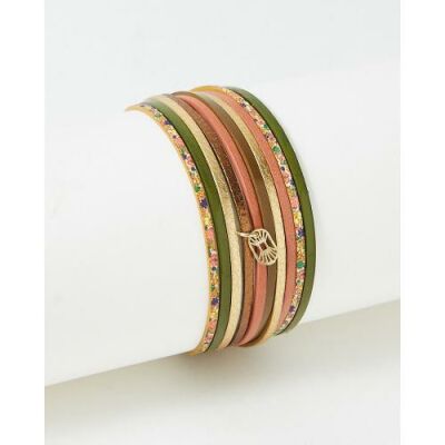 Bracelet FlowersForZoé MALICIEUX Flowers  en cuir et acier