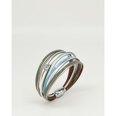 Bracelet FlowersforZoé MALICIEUX Lagoon en cuir et métal, T2