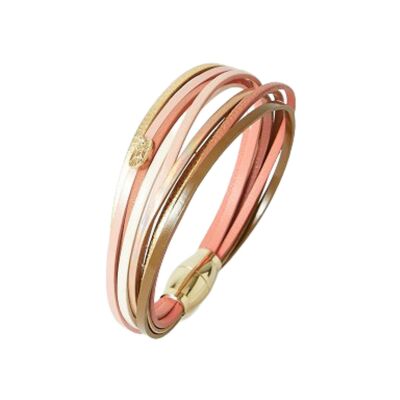 Bracelet FlowersForZoé MALICIEUX Let It Be  en cuir et acier
