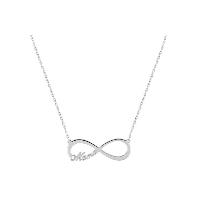 Collier Mama motif infini en argent rhodié
