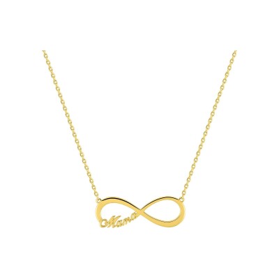 Collier Mama motif infini en plaqué or